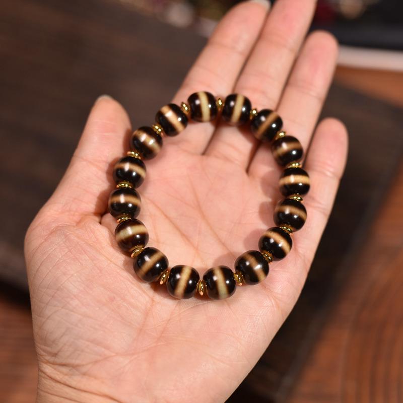 Tibetan Yak Bone Bracelet – Hand-Carved Bodhi Seed Style Beads for Men and Women