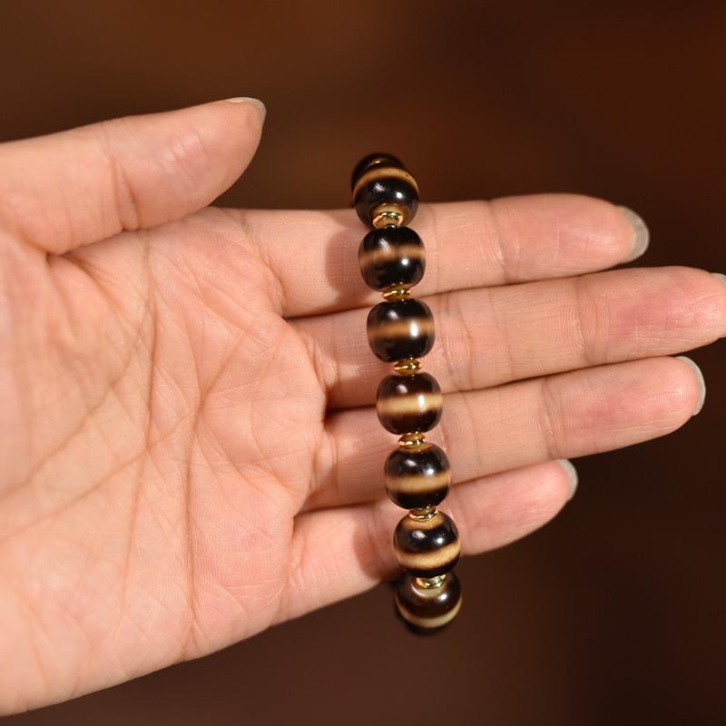 Tibetan Yak Bone Bracelet – Hand-Carved Bodhi Seed Style Beads for Men and Women