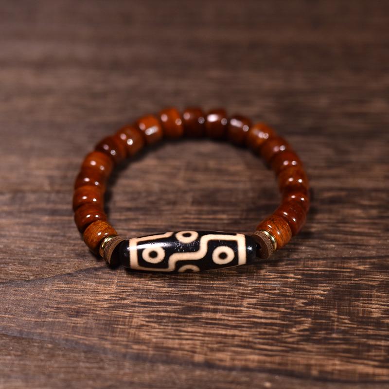 Tibetan Dzi Bead Bracelet – Original Design from Lhasa, Unisex Handmade Agate Bracelet