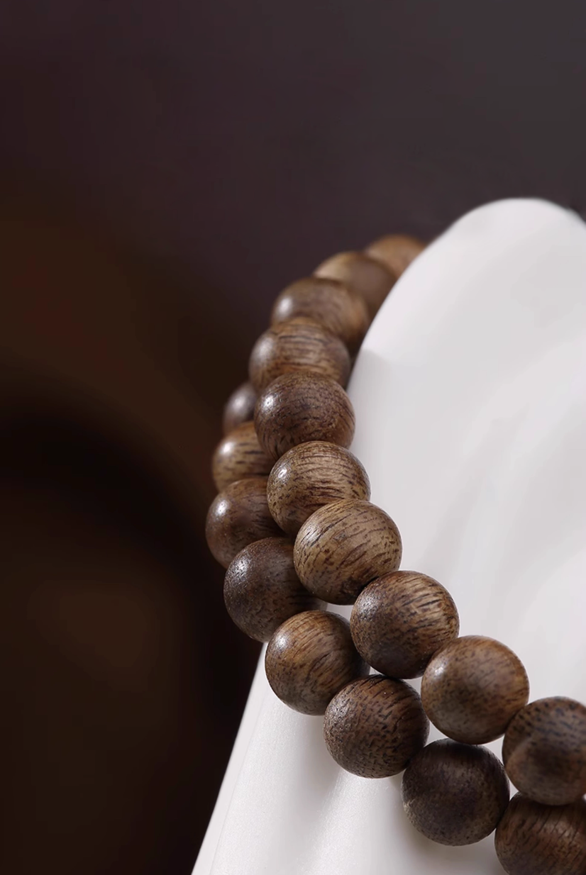 Tibetan Yak Bone & Gemstone Treasure Bead Bracelet – With Red Ash Mantra Bead